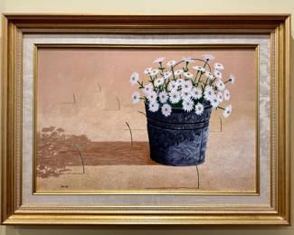 "Beach Daisies" Acrylic on Canvas, Signed James Cromartie 