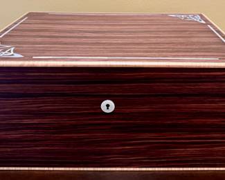 Custom Made Michael Dixon Inlaid Exotic Wood Humidor with MOP