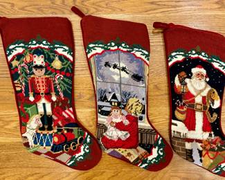Sferra Needlepoint Xmas Stockings