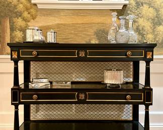 Karges Louis XVI Style Tiered Server in Ebonized Finish