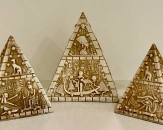 (3) Resin Egyptian Pyramids 