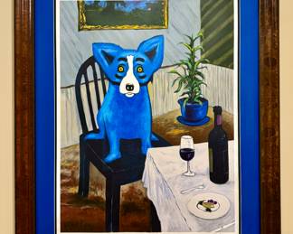 "Guess Who's Coming to Dinner" Lithograph 420/900, Signed George Rodrigue