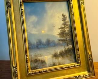 "Winter Snow" Oil on Panel, Signed William Davis
