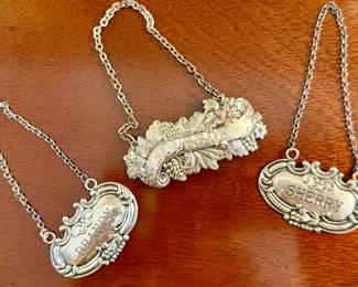 Sterling Silver Decanter Labels