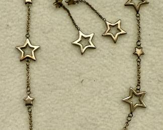 Sterling Silver Star Necklace & Earrings
