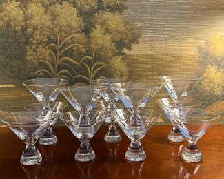 (12) Simon Pearce "Westport" Martini Glasses