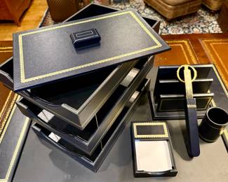 Scully & Scully Leather Desk Set
