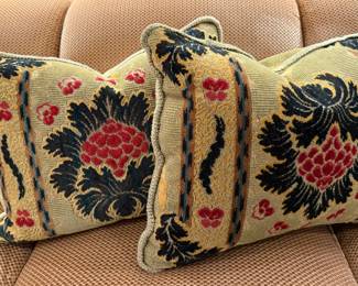 (2) Needlepoint Down Pillows