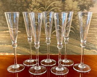 (7) Simon Pearce "Hartland" Champagne Flutes 