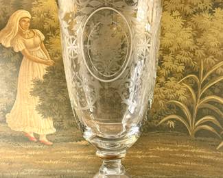 Etched Glass Vase