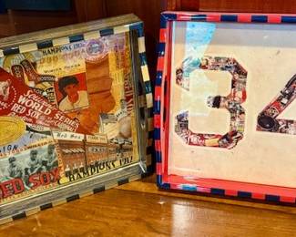 "Take Me Out to the Ball Game" & Boston Red Sox Serving Trays, Signed Annie Modica Studio