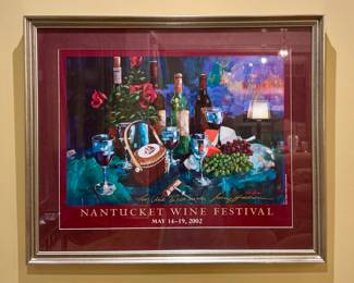 Nantucket Wine Festival Signed & Framed 2002 Wine Poster