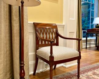 Wood & Gold Gilt Accent Floor Lamp