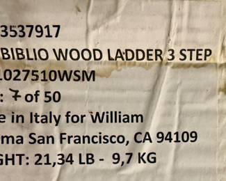 New Williams Sonoma Biblio Wood 3-Step Ladder