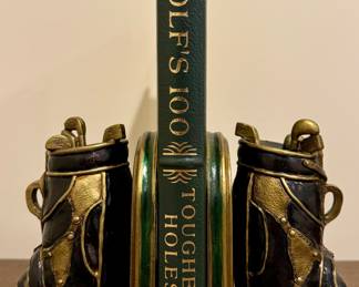 Easton Press Golf's 100 Toughest Holes & Golf Bag Bookends
