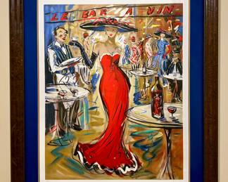 "Le Bar a Vin" Lithograph 862/900, Signed Marc Clauzade
