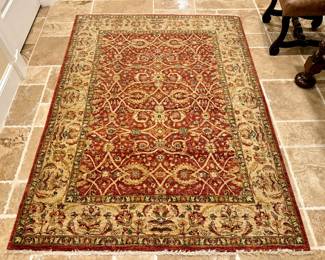 Wool Area Rug (maroon, mustard)