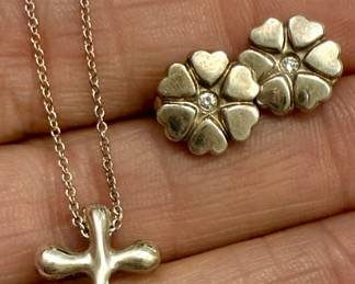 Tiffany & Co. Cross Necklace & Earrings