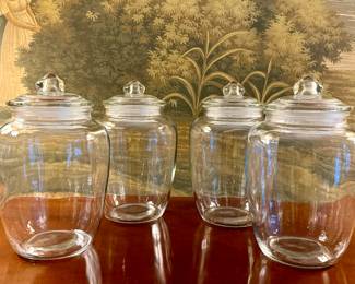 (4) Glass Canisters