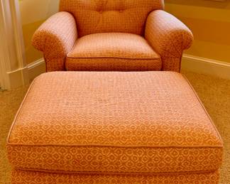 Upholstered Armchair & Ottoman