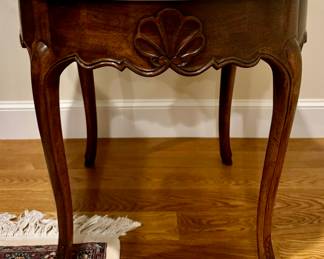 Marble Top Side Table with Shell Accent