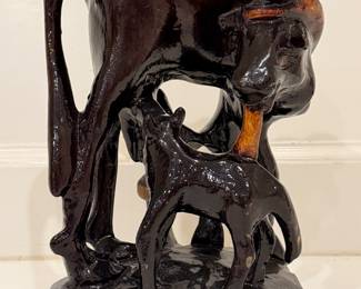 Hand Carved "Mom & Calf" (Haiti)