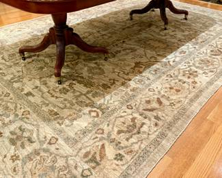 Wool Area Rug - 9'8" x 14' 4" (cream, brown, light blue)