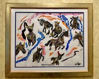 "Horses" Oil, Signed Morey