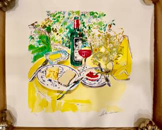 Unframed "Sun Drenched Table" Lithograph, Signed Leroy Neiman - We have 2!  
