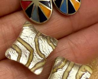 Enamel & Murano Glass Cufflinks