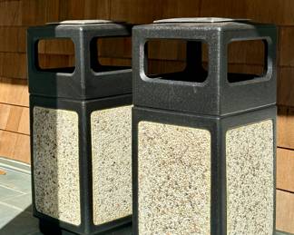 (2) Outdoor Trash Cans