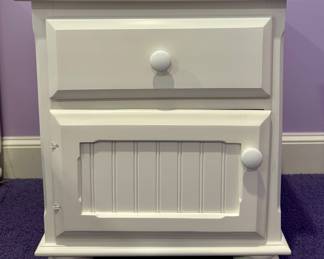 White Nightstand with Storage