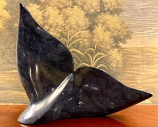 "Whales Tail" Hand Carved Marble Sculpture by Jeff Edwards