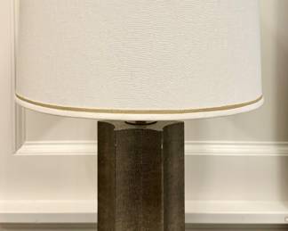 (2) Texturized Leather Lamps