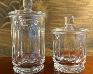 Vintage Faceted Crystal Jars