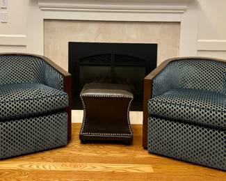 (2) Michael Smith Jasper "Otis" Swivel Armchairs 