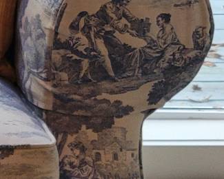 ETHAN ALLEN COUNTRY CLASSIC ROLLED ARM IN "FRENCH TOILE DE JOUY" QUALITY LIKE NEW $300