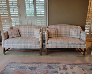 MATCHING PAIR OF SETEES PLAID $100 EACH