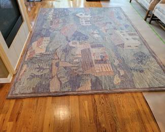 COUNTRY FOLK LORE QUALITY THICK CLEAN AREA RUG 7'9" X 9'9" $75