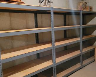 GARAGE/BASEMENT SHELVING 5 TOTAL $100 EACH