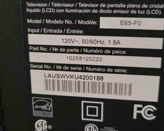 VIZIO SMART  TV 65" 4K UHD-TV $125.00 WITH REMOTE