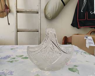 Brilliant cut glass basket