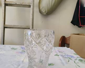 Brilliant cut glass vase