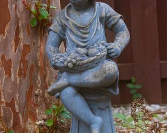 Outdoor Concrete Figure Statue Boy Girl