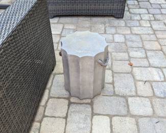 Stone accent outdoor side table