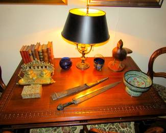 Beautiful carved wood partners’ table