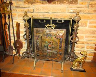 Beautiful brass fire accessories
