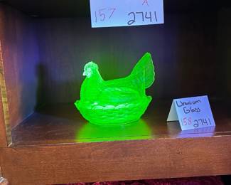 Uranium Glass Hen
