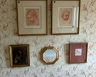 Collotype prints, custom framed 
