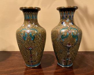 Ming style Cloisonee vases